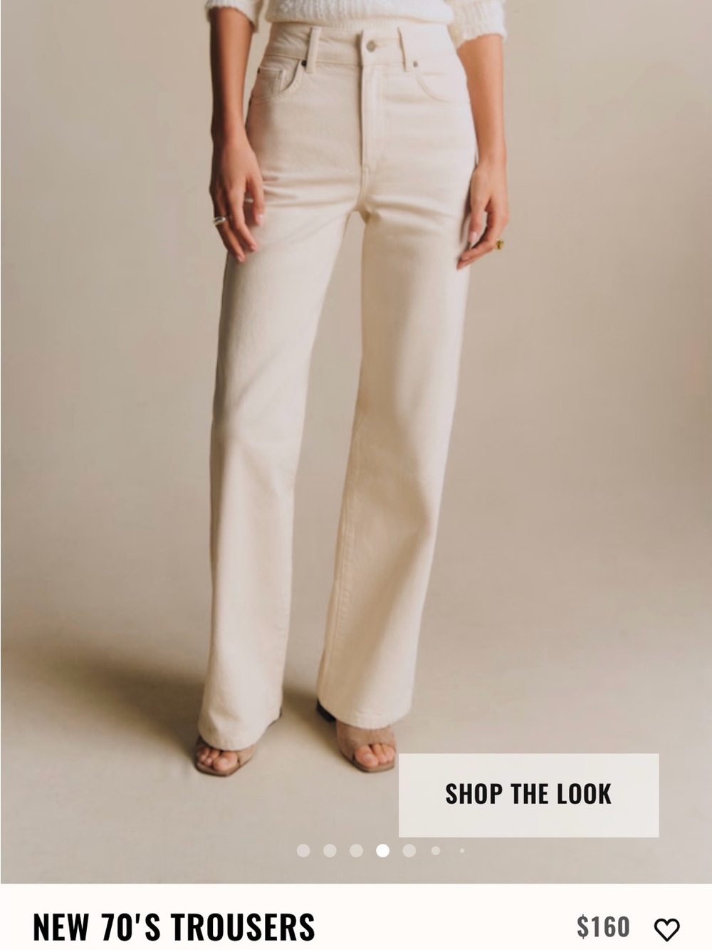 Sezane Cream Wide Leg Jeans